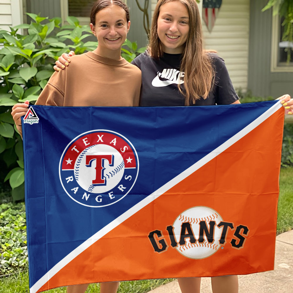 Rangers vs Giants House Divided Flag, MLB House Divided Flag - Image 4