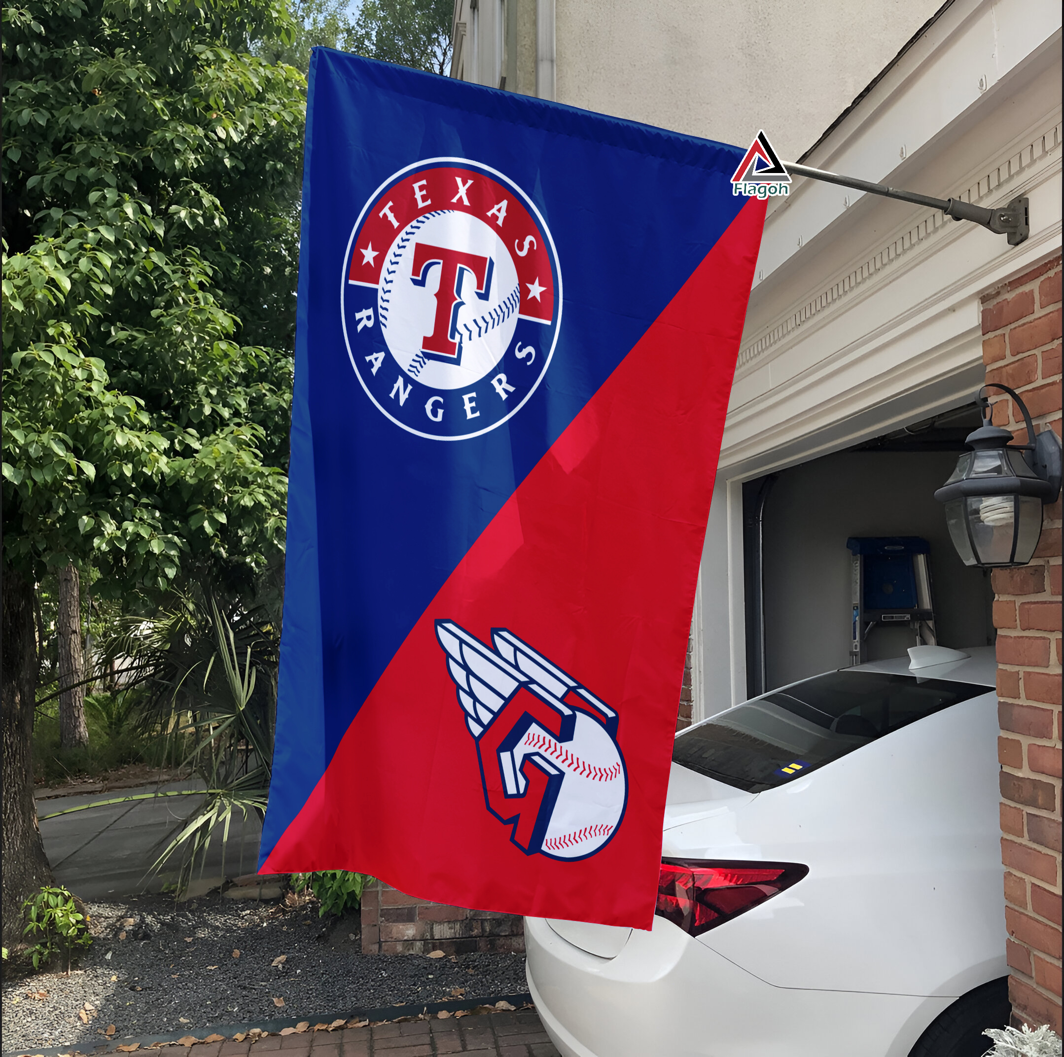 Rangers vs Guardians House Divided Flag, MLB House Divided Flag - Image 3