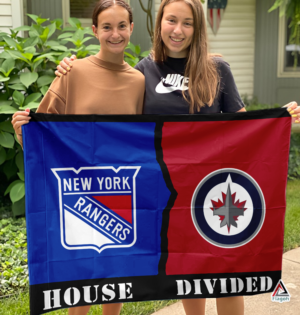 Rangers vs Jets House Divided Flag, NHL House Divided Flag - Image 3