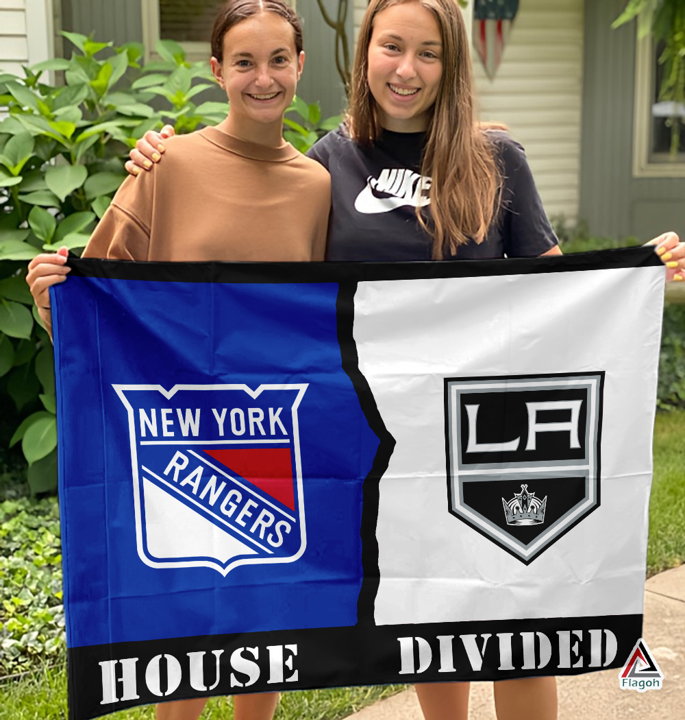 Rangers vs Kings House Divided Flag, NHL House Divided Flag - Image 3