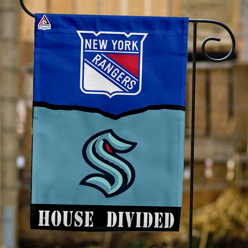 Rangers vs Kraken House Divided Flag, NHL House Divided Flag