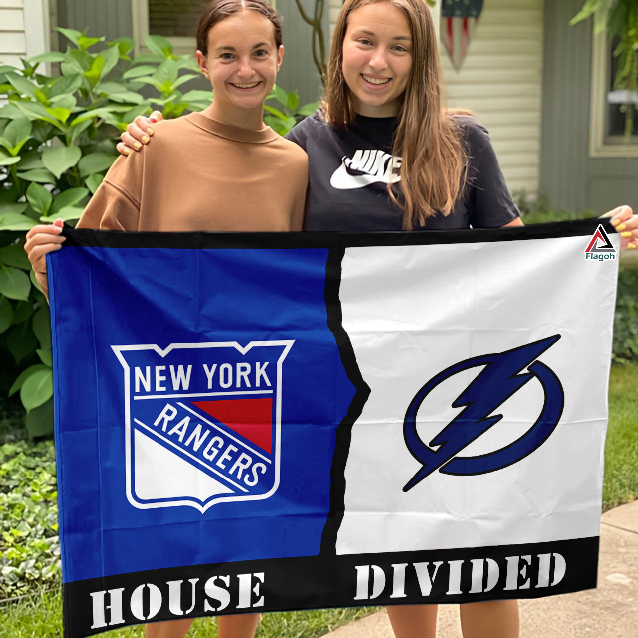 Rangers vs Lightning House Divided Flag, NHL House Divided Flag - Image 3