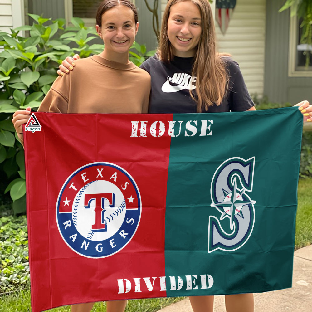Rangers vs Mariners House Divided Flag, MLB House Divided Flag - Image 4