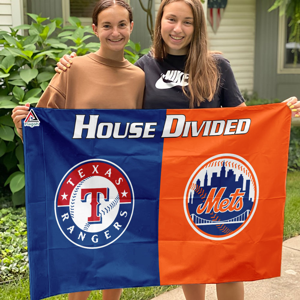 Rangers vs Mets House Divided Flag, MLB House Divided Flag - Image 3