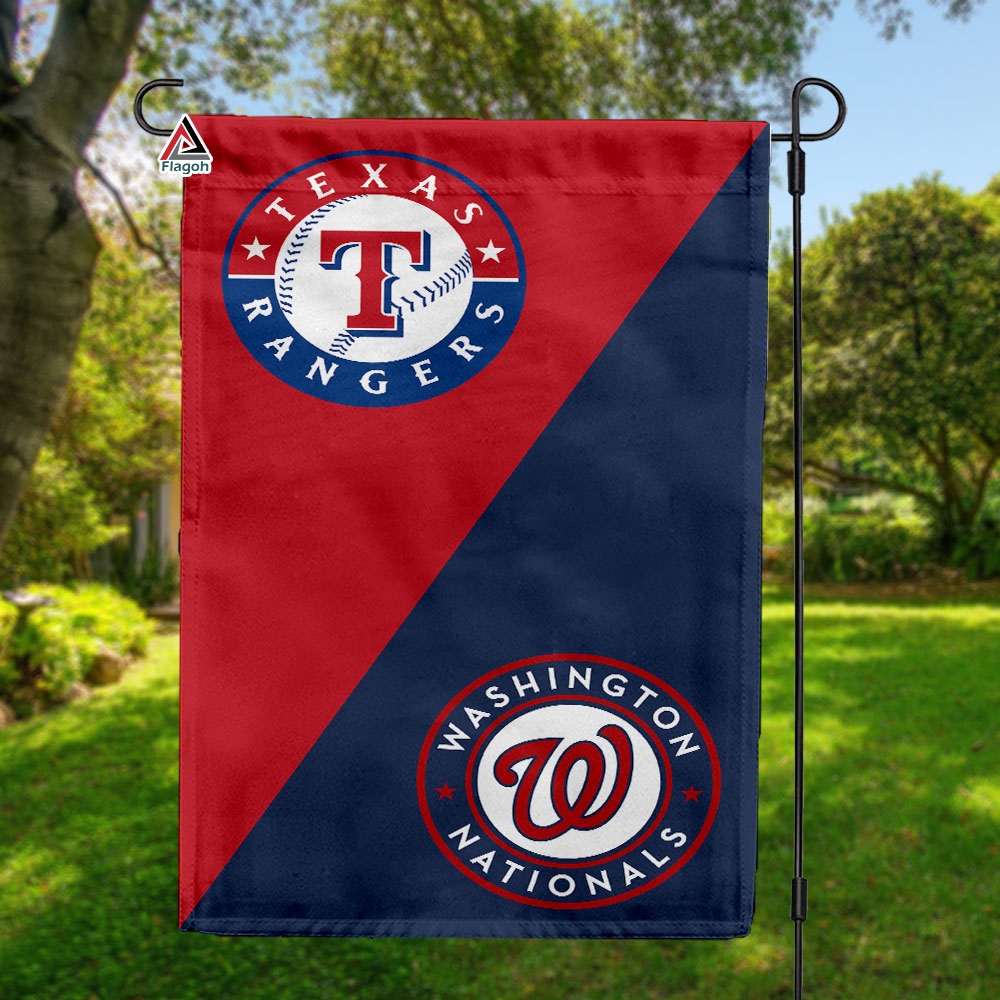Rangers vs Nationals House Divided Flag, MLB House Divided Flag