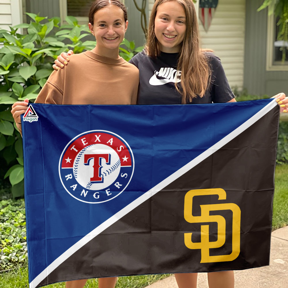 Rangers vs Padres House Divided Flag, MLB House Divided Flag - Image 4