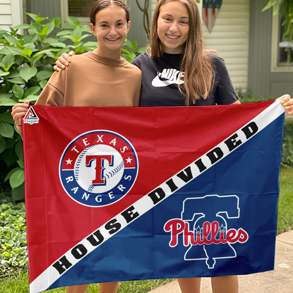 Rangers vs Phillies House Divided Flag, MLB House Divided Flag - Image 3