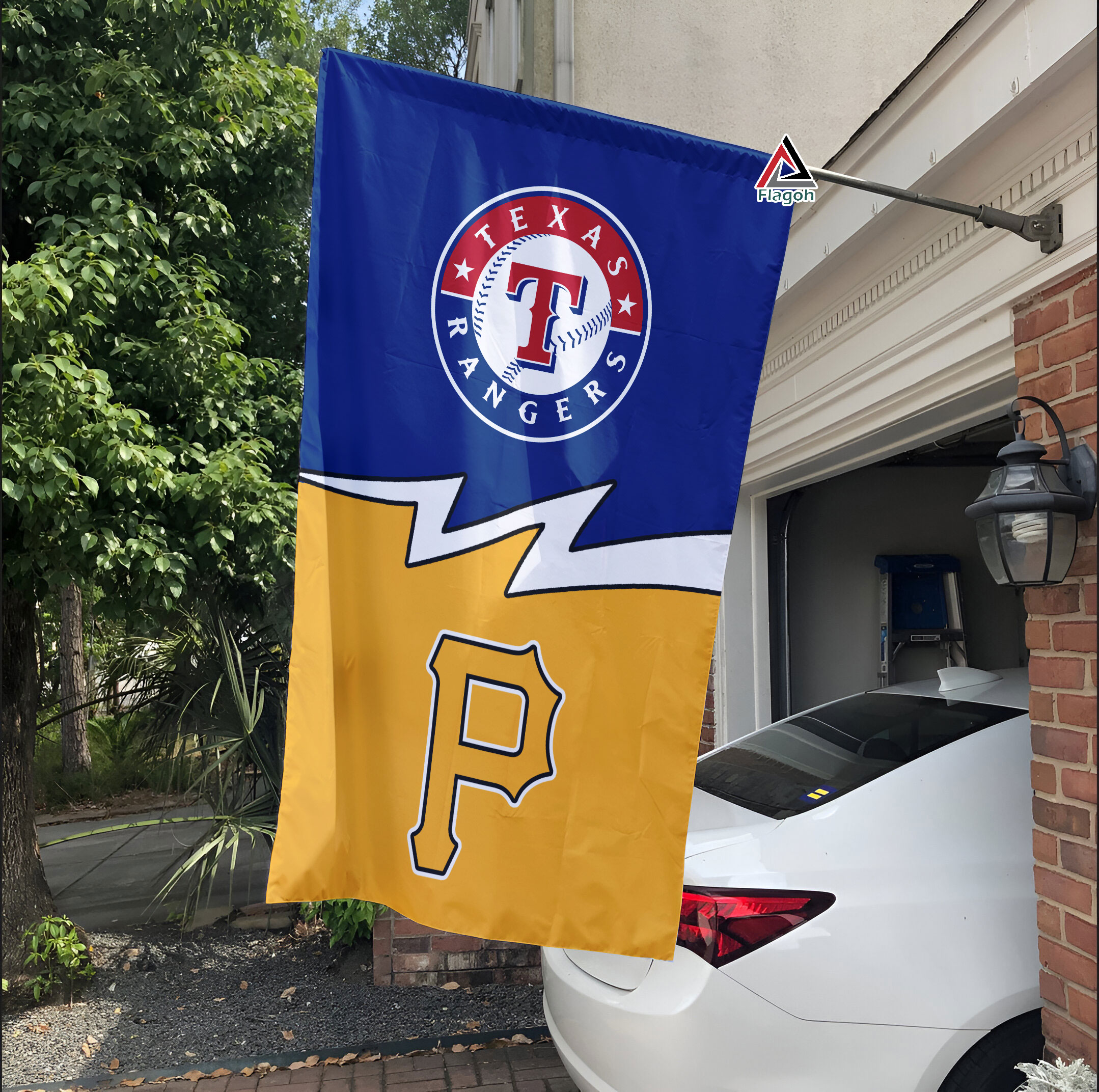Rangers vs Pirates House Divided Flag, MLB House Divided Flag - Image 3