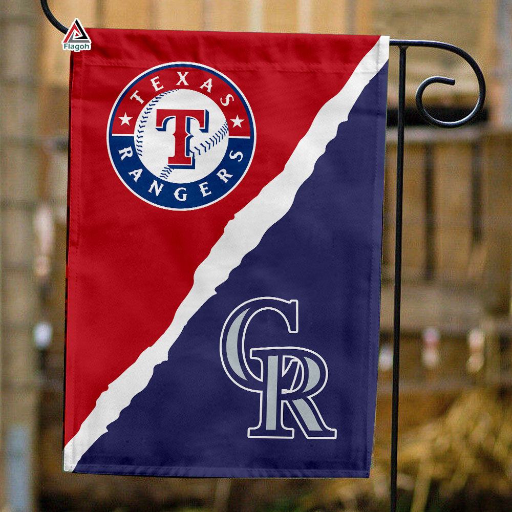 Rangers vs Rockies House Divided Flag, MLB House Divided Flag