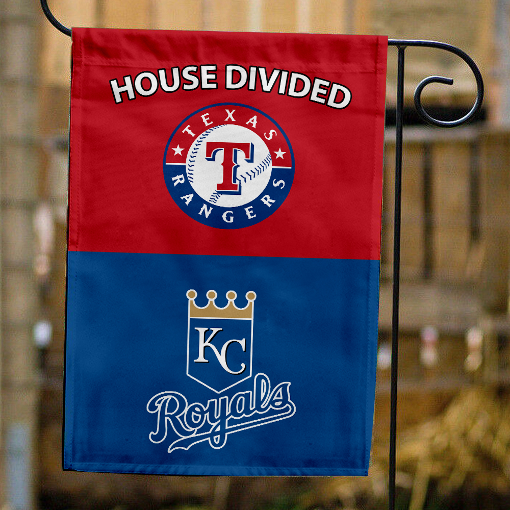 Rangers vs Royals House Divided Flag, MLB House Divided Flag