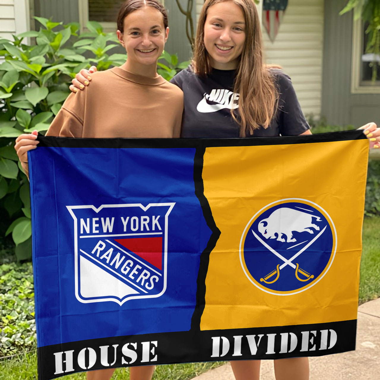 Rangers vs Sabres House Divided Flag, NHL House Divided Flag - Image 3