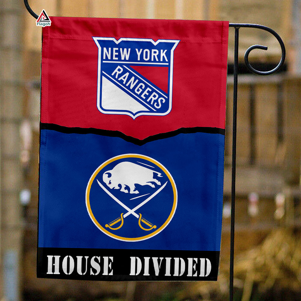 Rangers vs Sabres House Divided Flag, NHL House Divided Flag