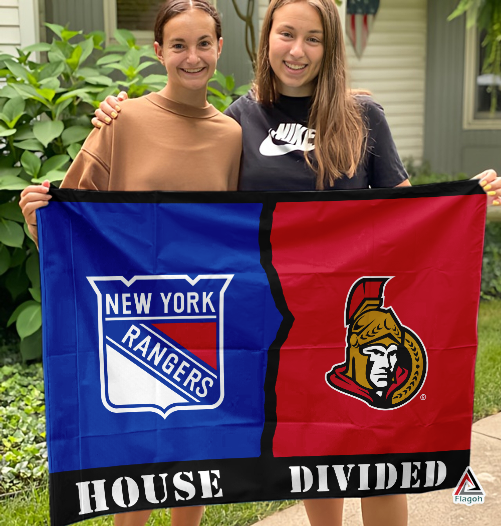 Rangers vs Senators House Divided Flag, NHL House Divided Flag - Image 3