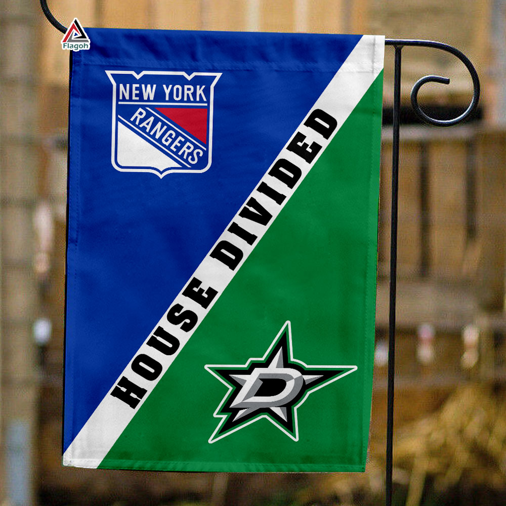 Rangers vs Stars House Divided Flag, NHL House Divided Flag