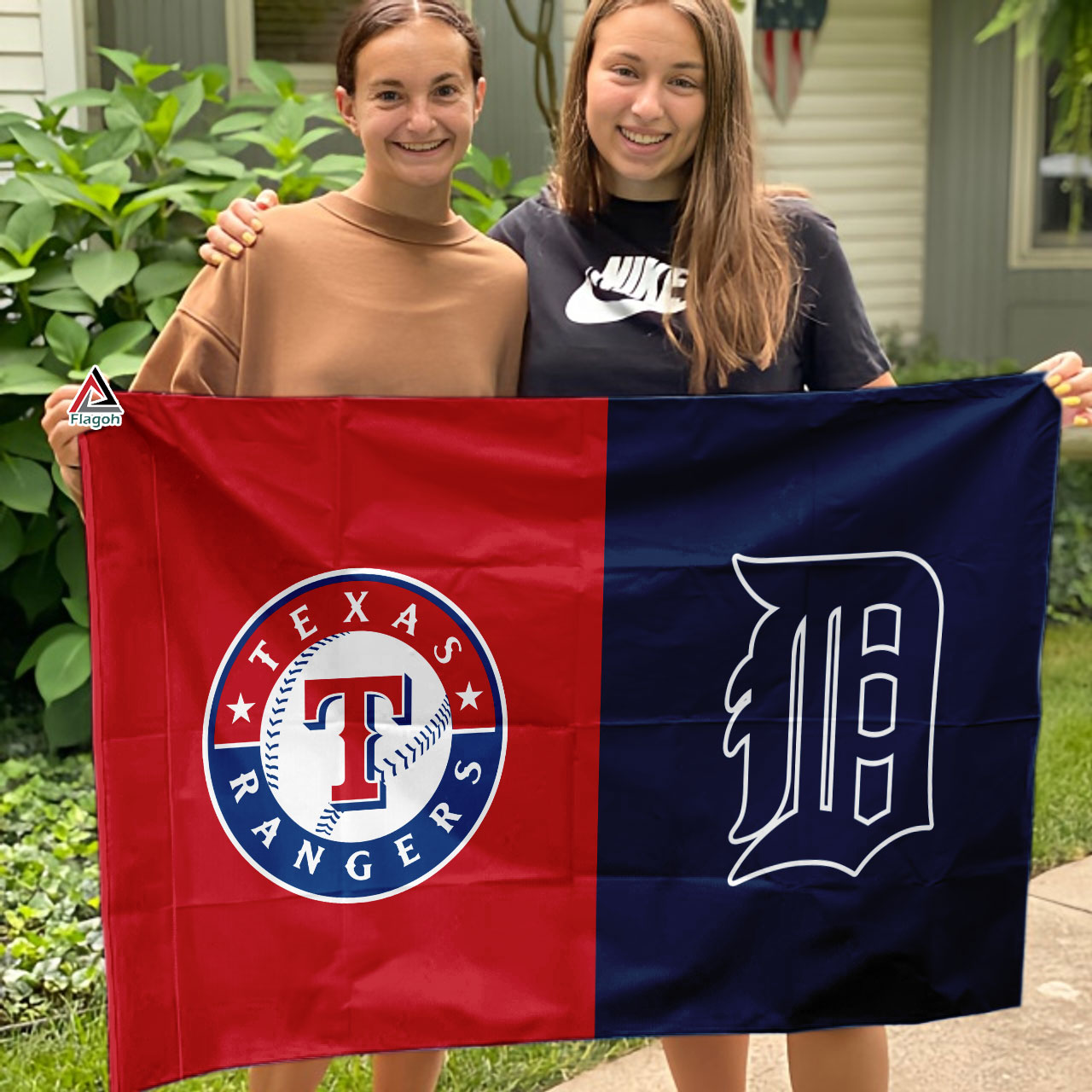 Rangers vs Tigers House Divided Flag, MLB House Divided Flag - Image 3