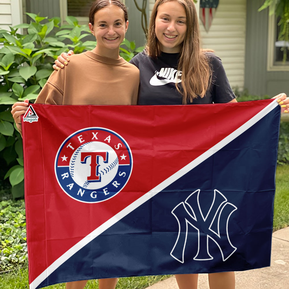 Rangers vs Yankees House Divided Flag, MLB House Divided Flag - Image 3