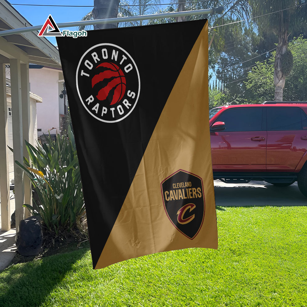 Raptors vs Cavaliers House Divided Flag, NBA House Divided Flag - Image 4