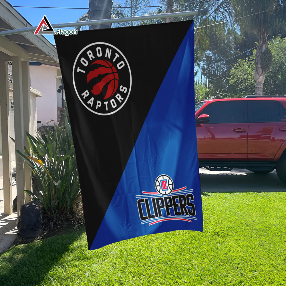 Raptors vs Clippers House Divided Flag, NBA House Divided Flag - Image 4