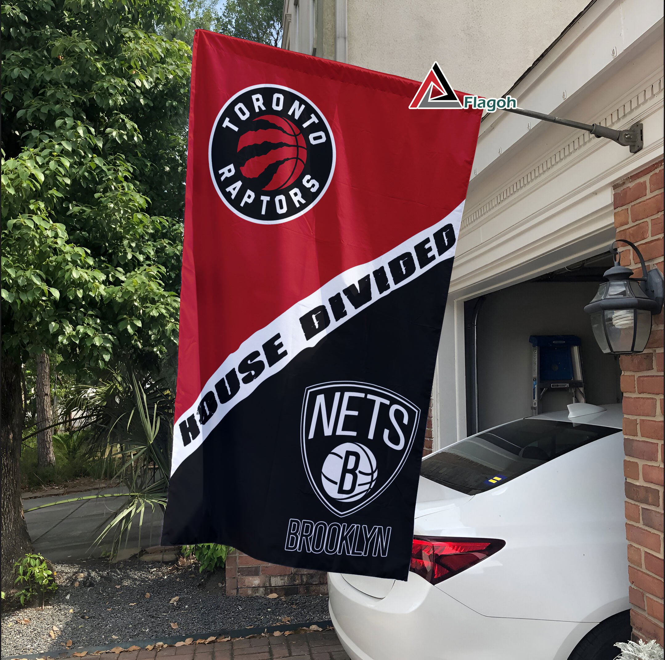 Raptors vs Nets House Divided Flag, NBA House Divided Flag - Image 3