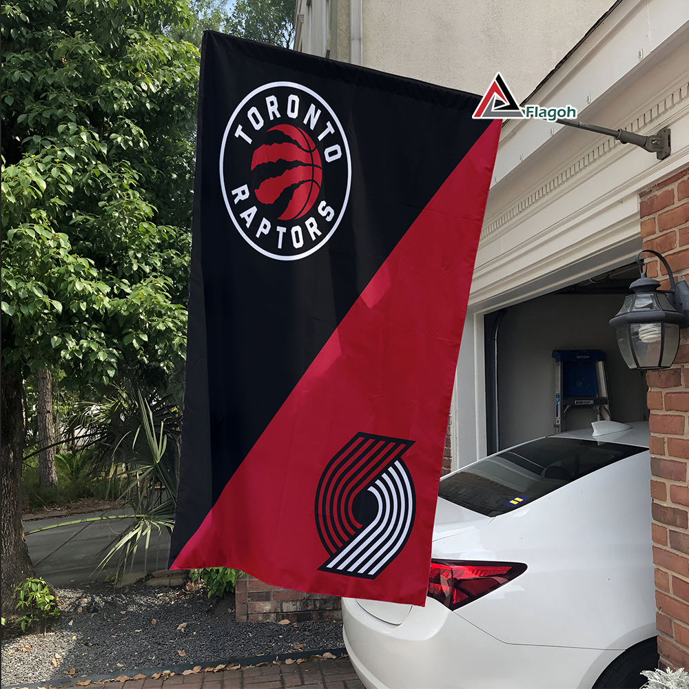 Raptors vs Trail Blazers House Divided Flag, NBA House Divided Flag - Image 4