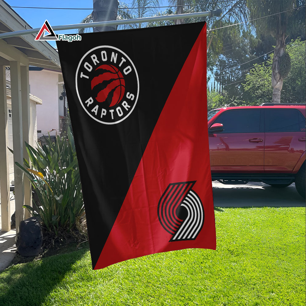 Raptors vs Trail Blazers House Divided Flag, NBA House Divided Flag - Image 3