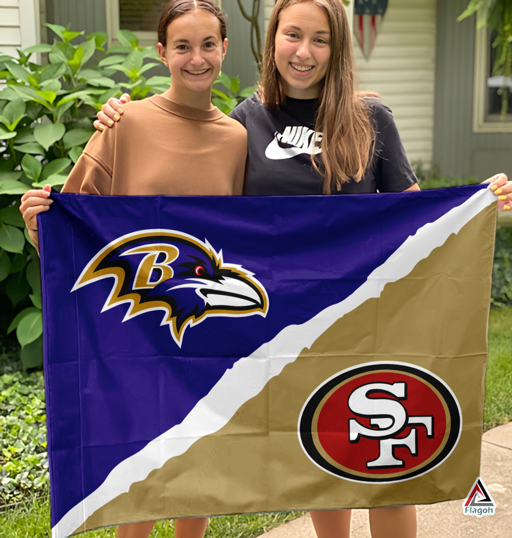 Ravens vs 49ers House Divided Flag, NFLHouse Divided Flag - Image 3