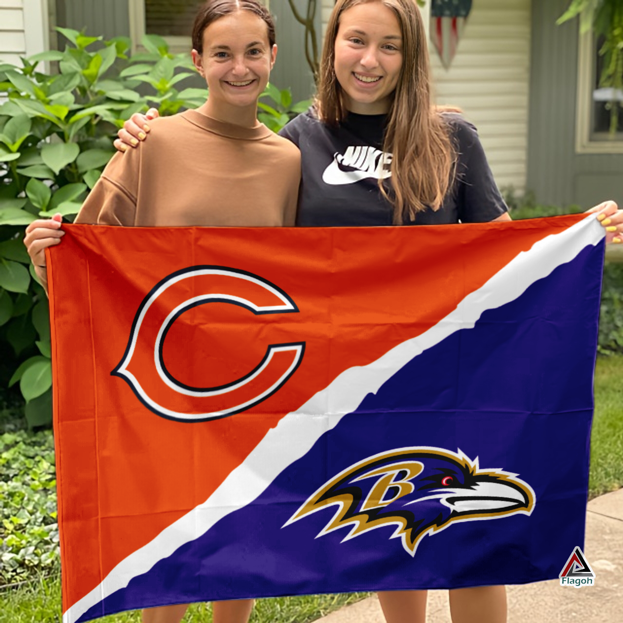 Ravens vs Bears House Divided Flag, NFL House Divided Flag - Image 3