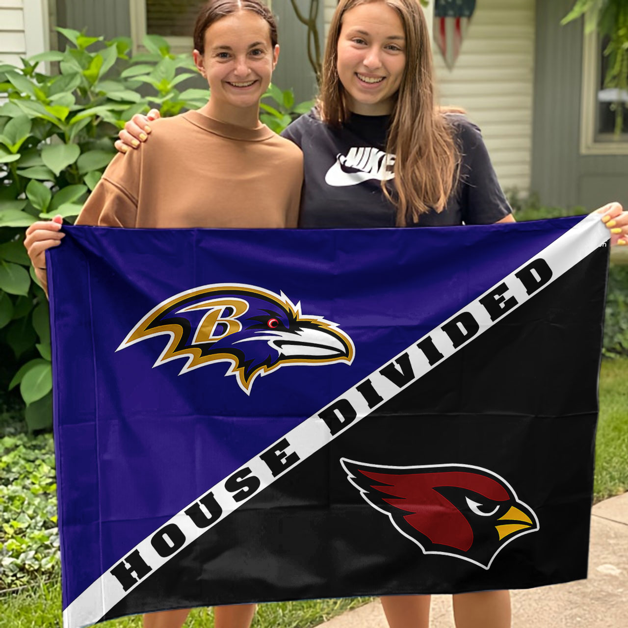 Ravens vs Cardinals House Divided Flag, NFL House Divided Flag - Image 3