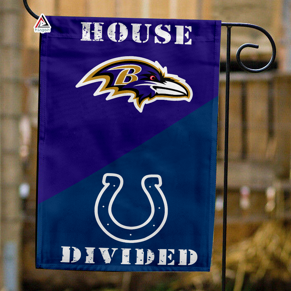 Ravens vs Colts House Divided Flag, NFL House Divided Flag