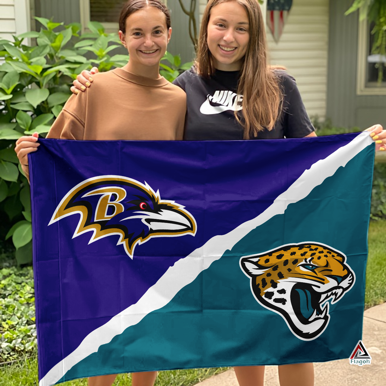 Ravens vs Jaguars House Divided Flag, NFL House Divided Flag - Image 3