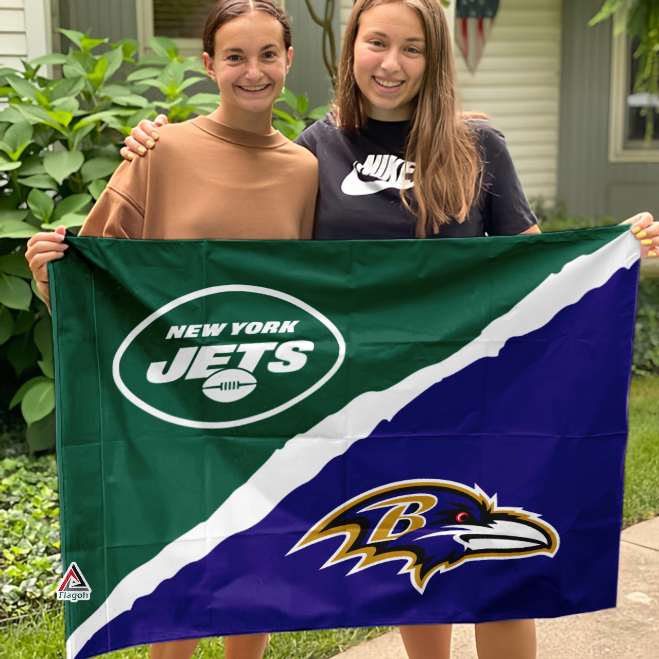 Ravens vs Jets House Divided Flag, NFL House Divided Flag - Image 3
