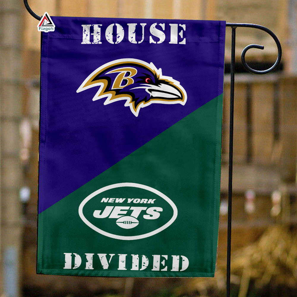 Ravens vs Jets House Divided Flag, NFL House Divided Flag