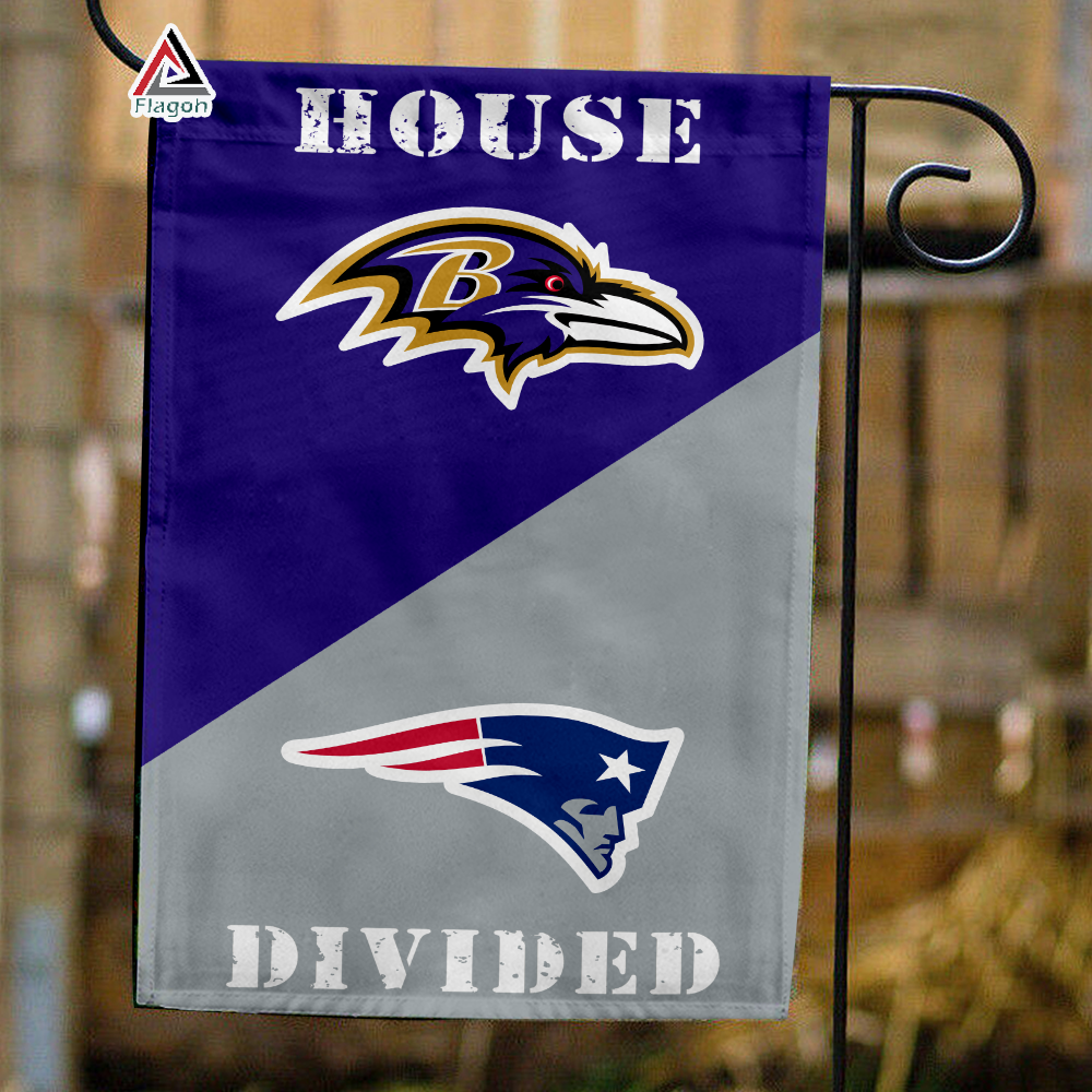 Ravens vs Patriots House Divided Flag, NFL House Divided Flag