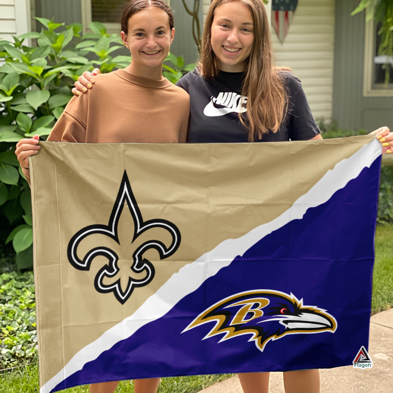 Ravens vs Saints House Divided Flag, NFL House Divided Flag - Image 3