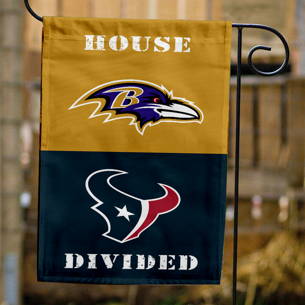 Ravens vs Texans House Divided Flag, NFL House Divided Flag
