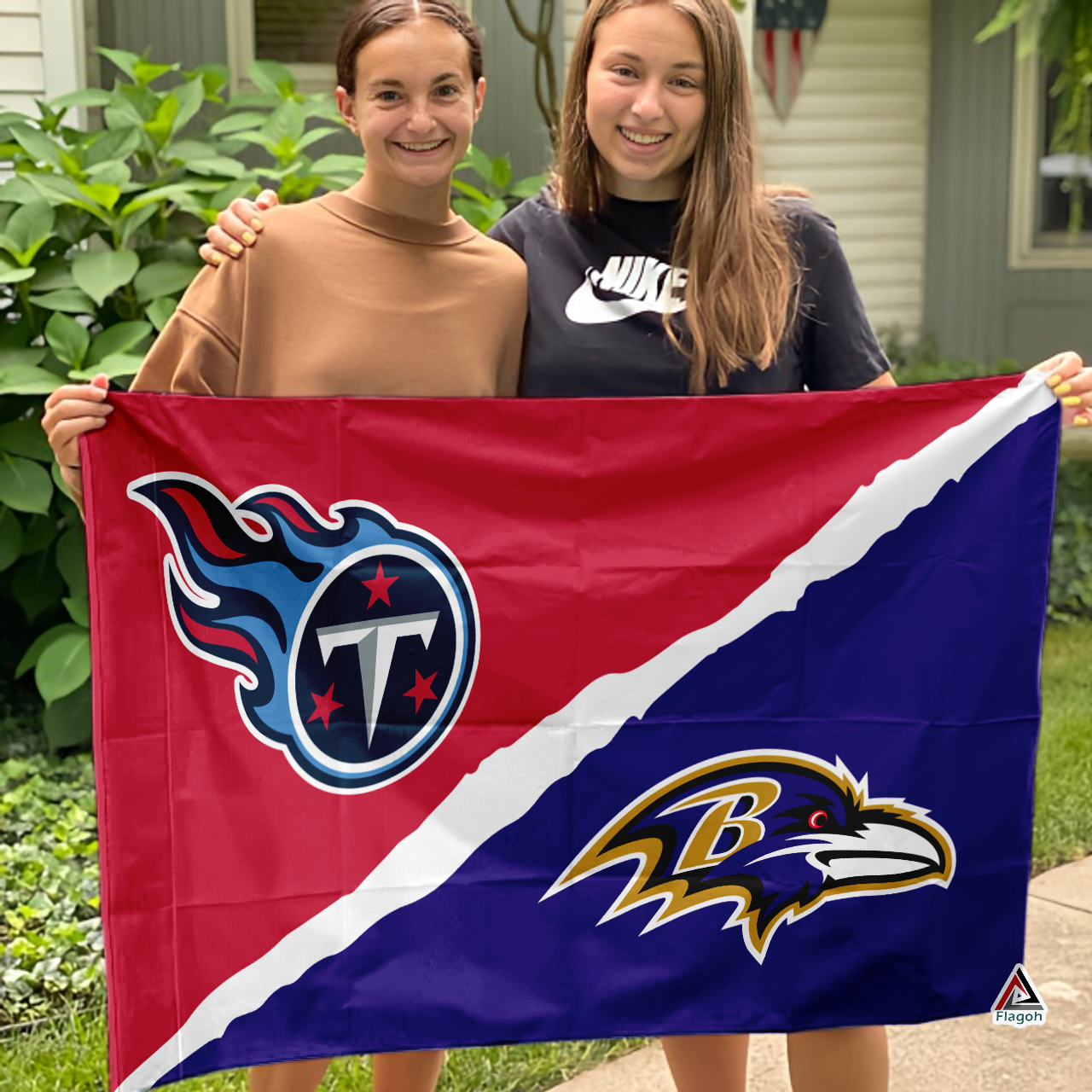 Ravens vs Titans House Divided Flag, NFL House Divided Flag - Image 3