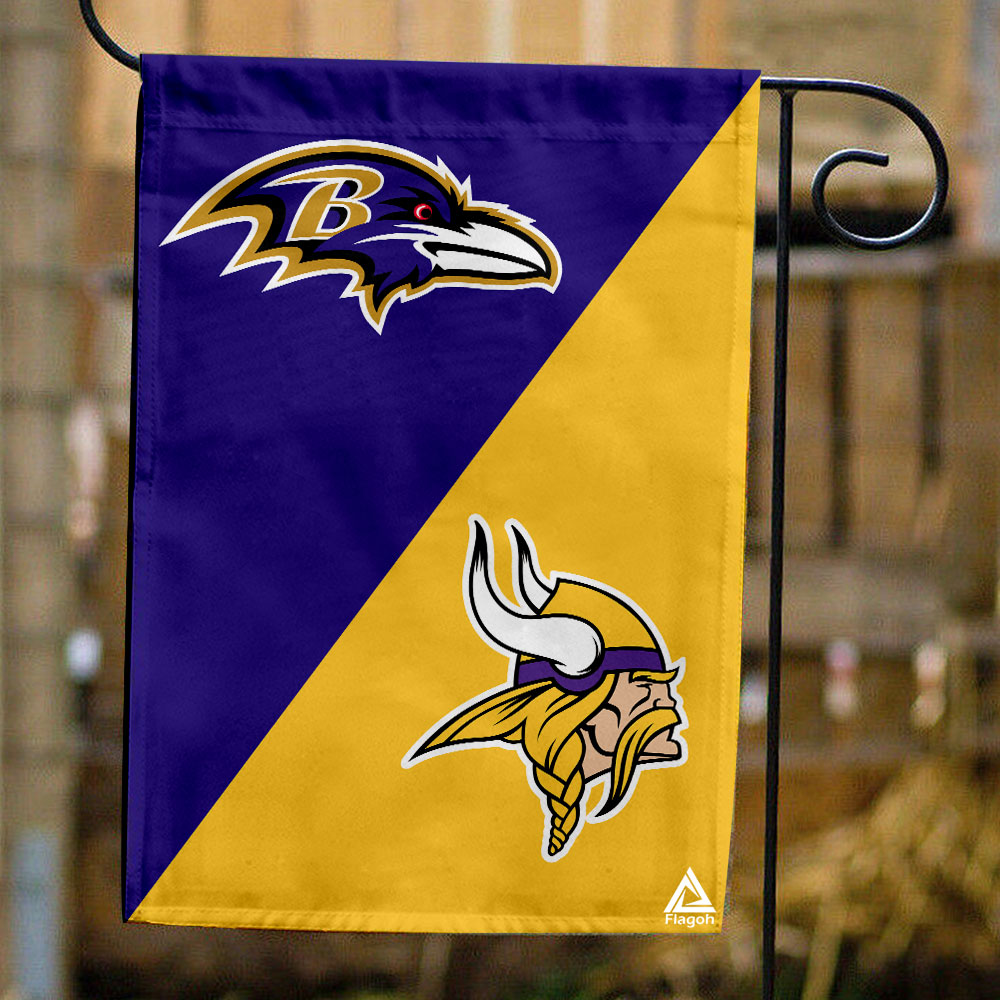 Ravens vs Vikings House Divided Flag, NFL House Divided Flag