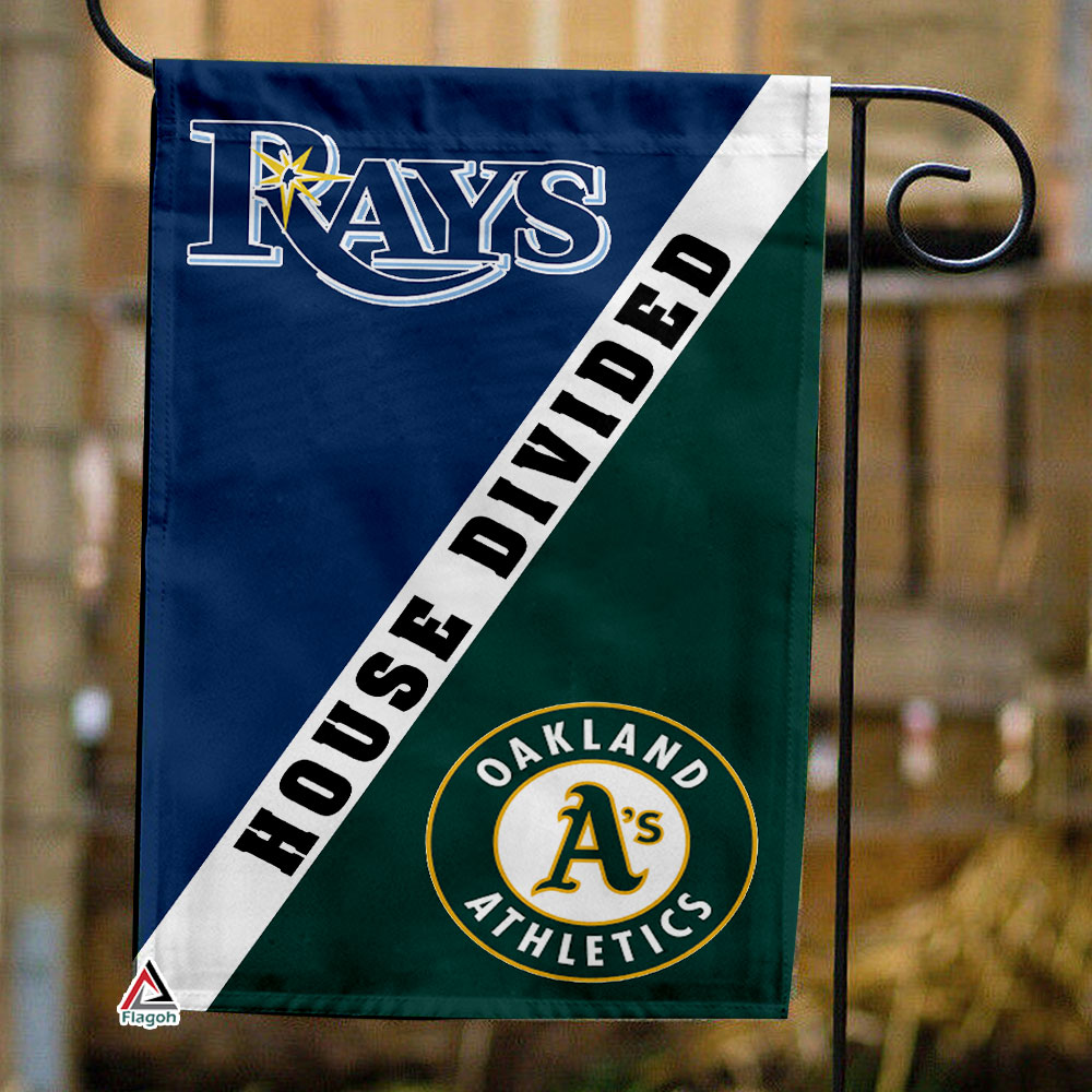 Rays vs Athletics House Divided Flag, MLB House Divided Flag