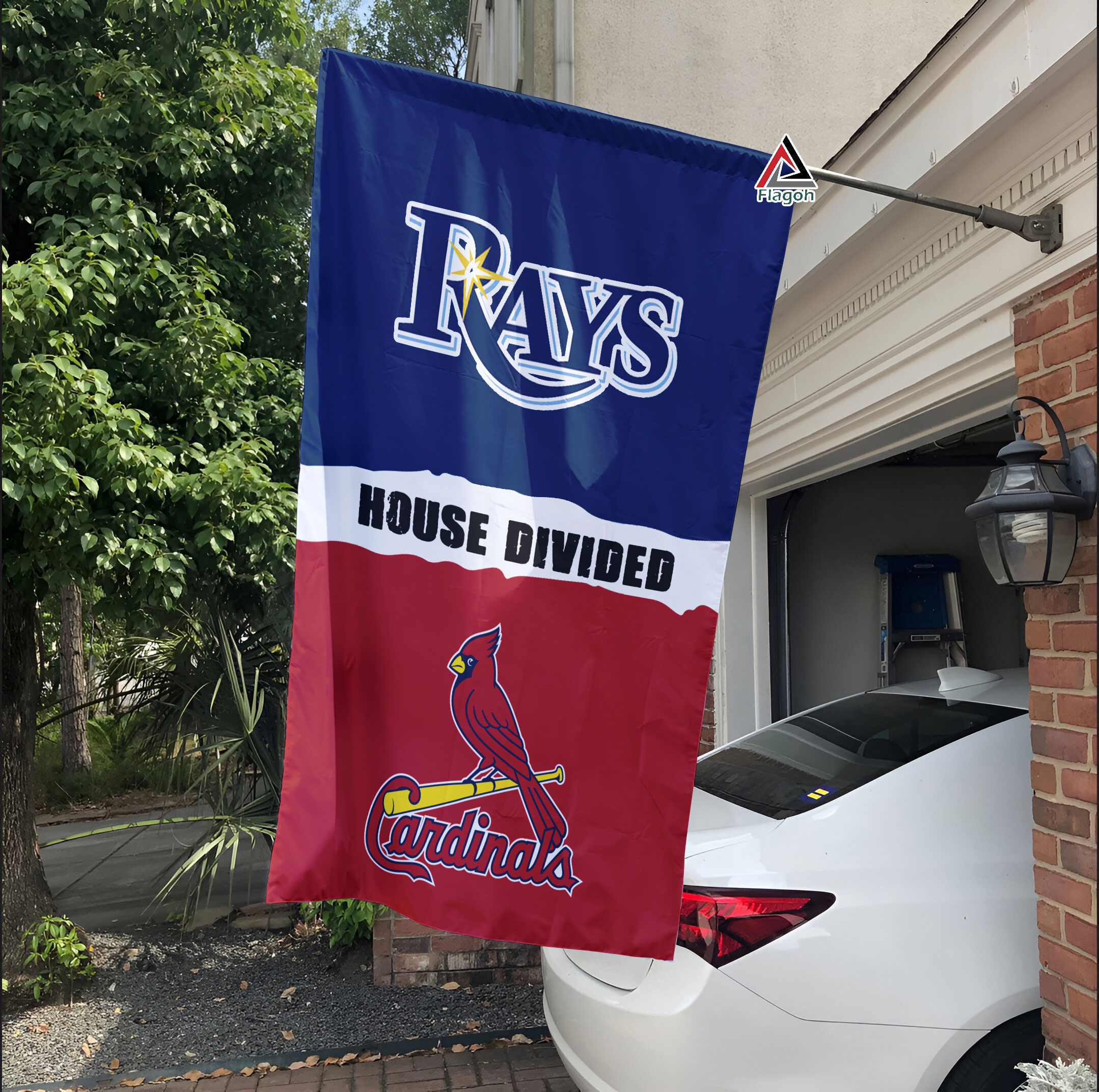 Rays vs Cardinals House Divided Flag, MLB House Divided Flag - Image 3