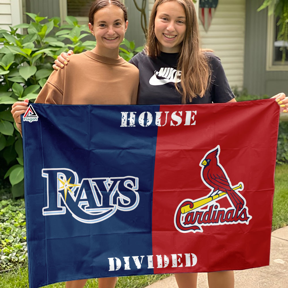 Rays vs Cardinals House Divided Flag, MLB House Divided Flag - Image 4