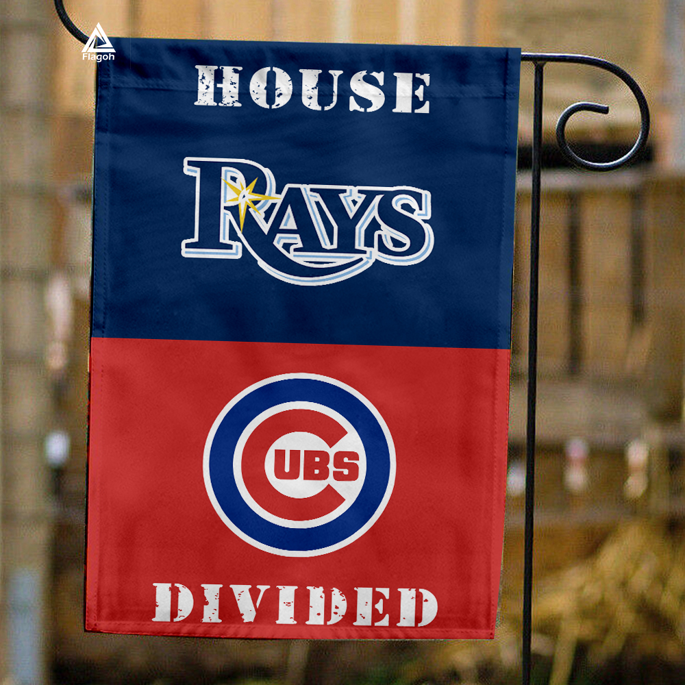 Rays vs Cubs House Divided Flag, MLB House Divided Flag