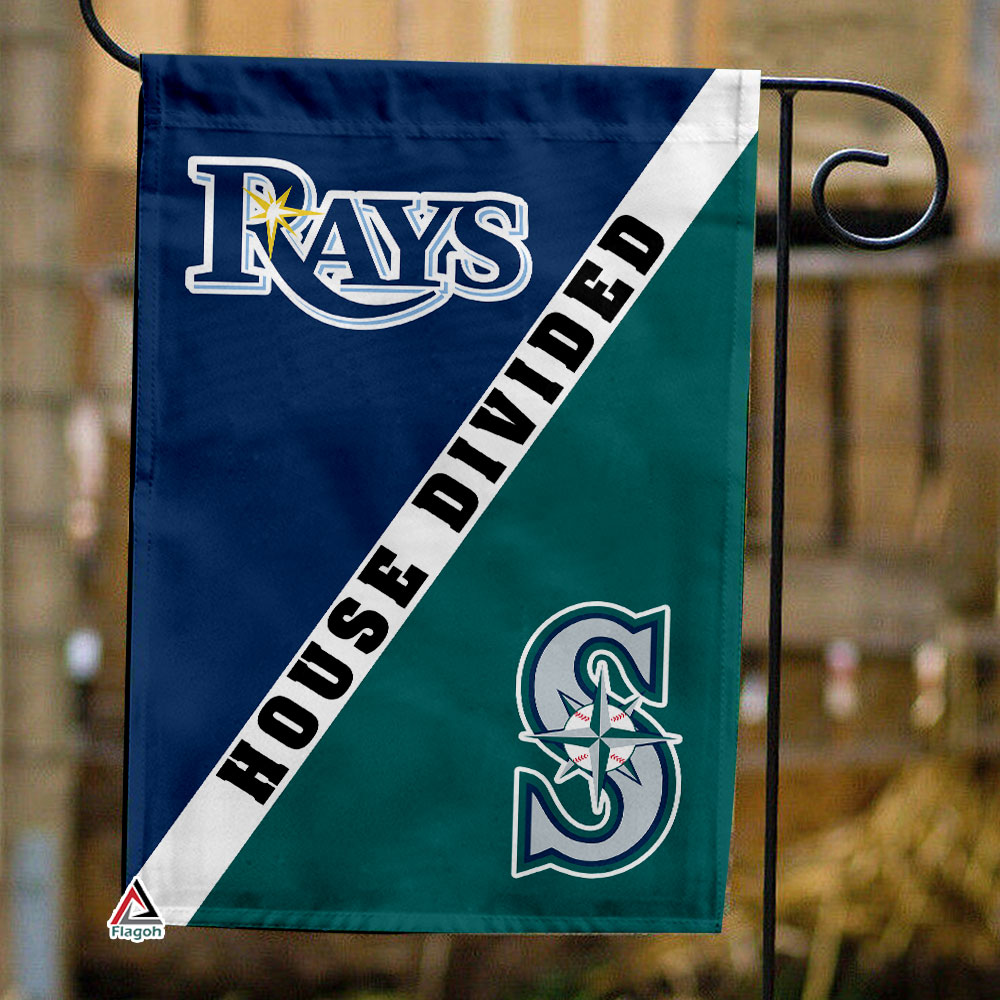 Rays vs Mariners House Divided Flag, MLB House Divided Flag