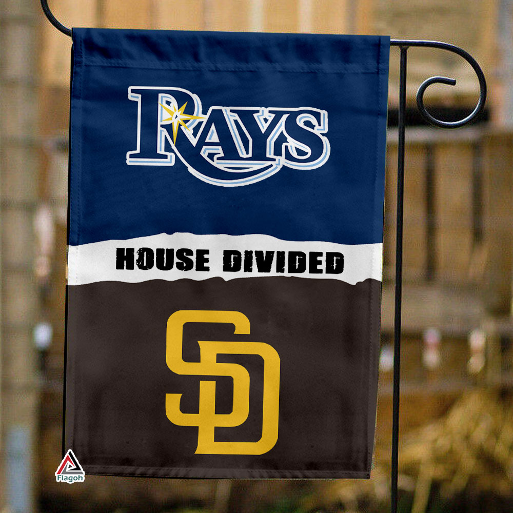 Rays vs Padres House Divided Flag, MLB House Divided Flag