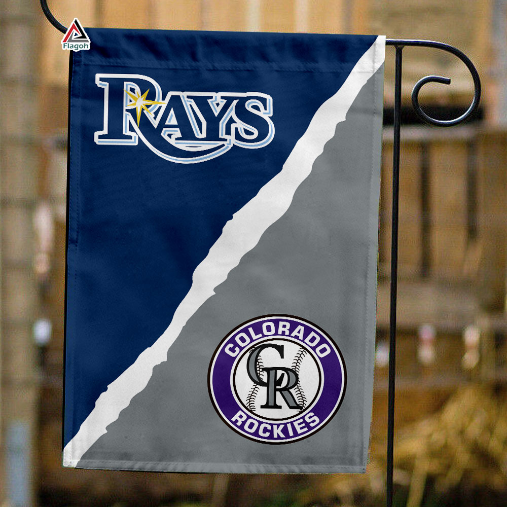 Rays vs Rockies House Divided Flag, MLB House Divided Flag