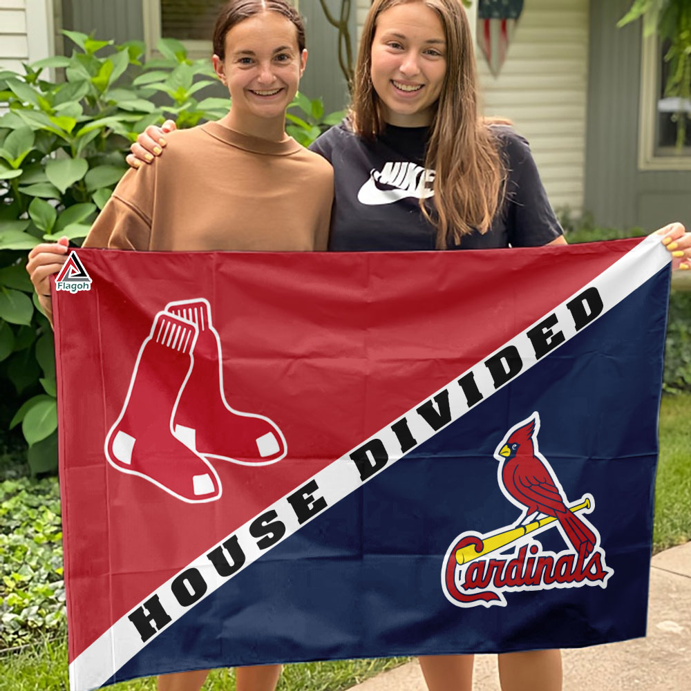 Red Sox vs Cardinals House Divided Flag, MLB House Divided Flag - Image 4