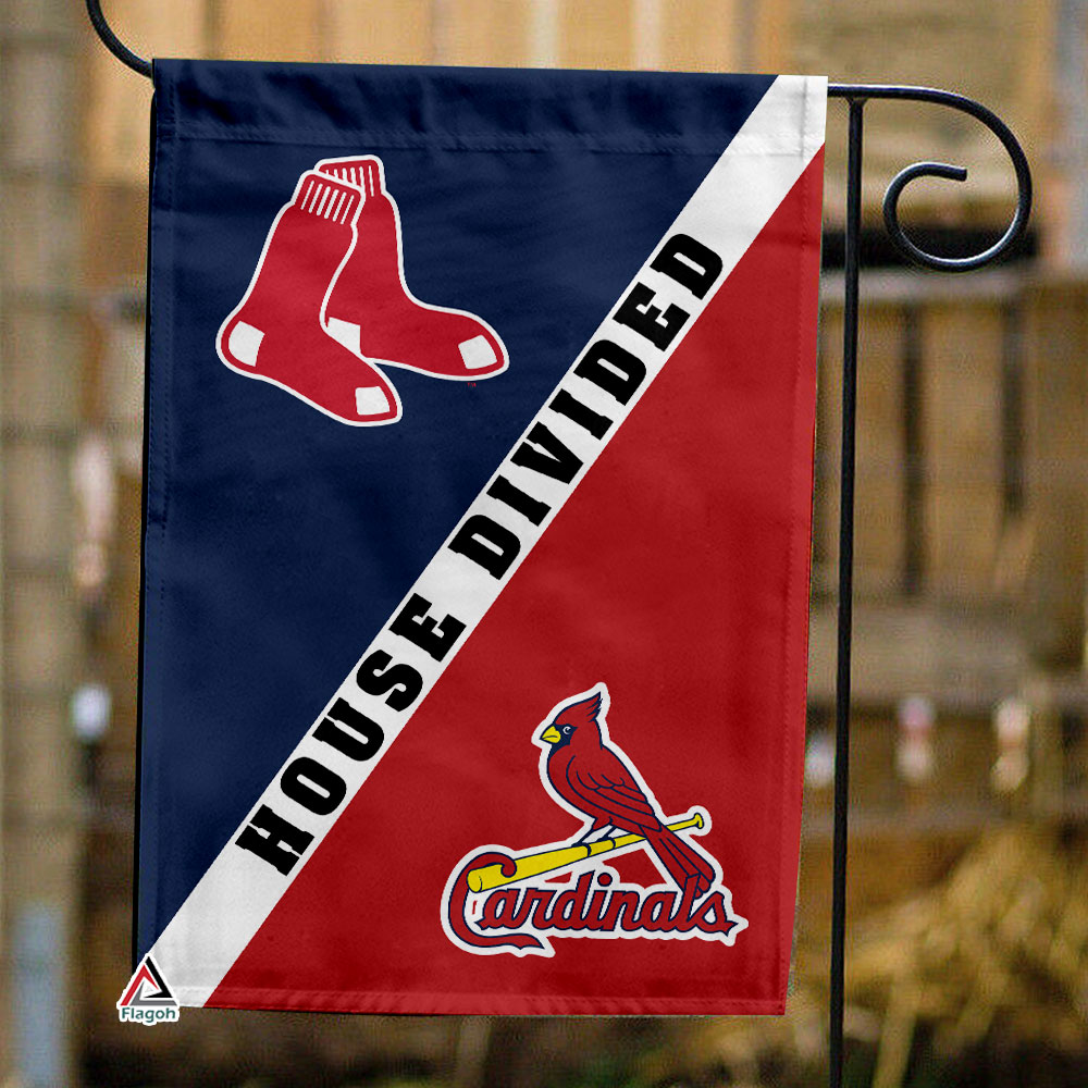 Red Sox vs Cardinals House Divided Flag, MLB House Divided Flag