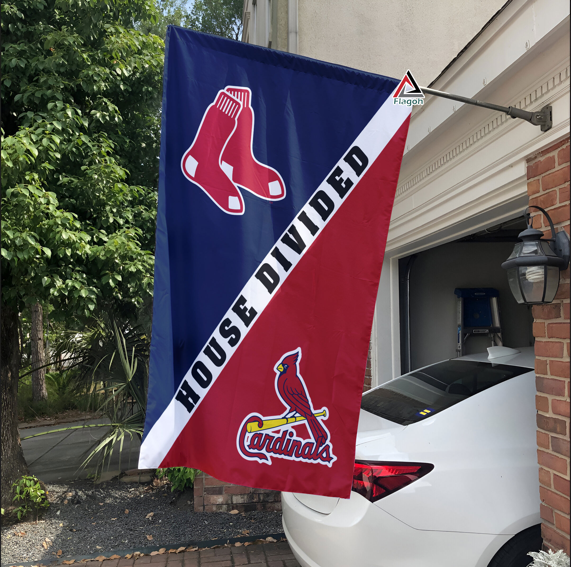 Red Sox vs Cardinals House Divided Flag, MLB House Divided Flag - Image 3