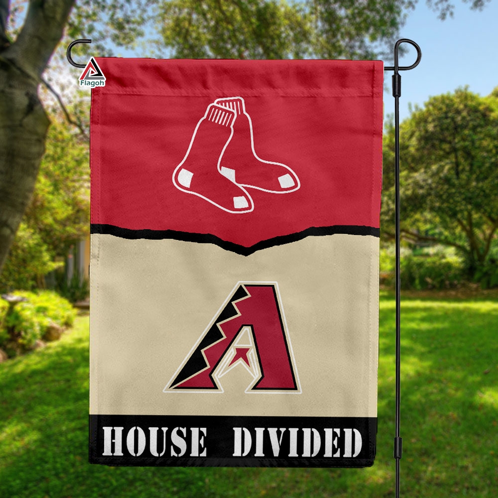 Red Sox vs Diamondbacks House Divided Flag, MLB House Divided Flag