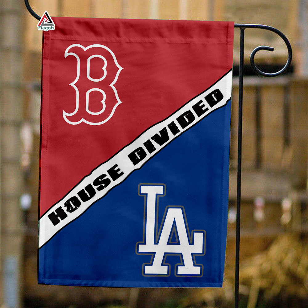 Red Sox vs Dodgers House Divided Flag, MLB House Divided Flag