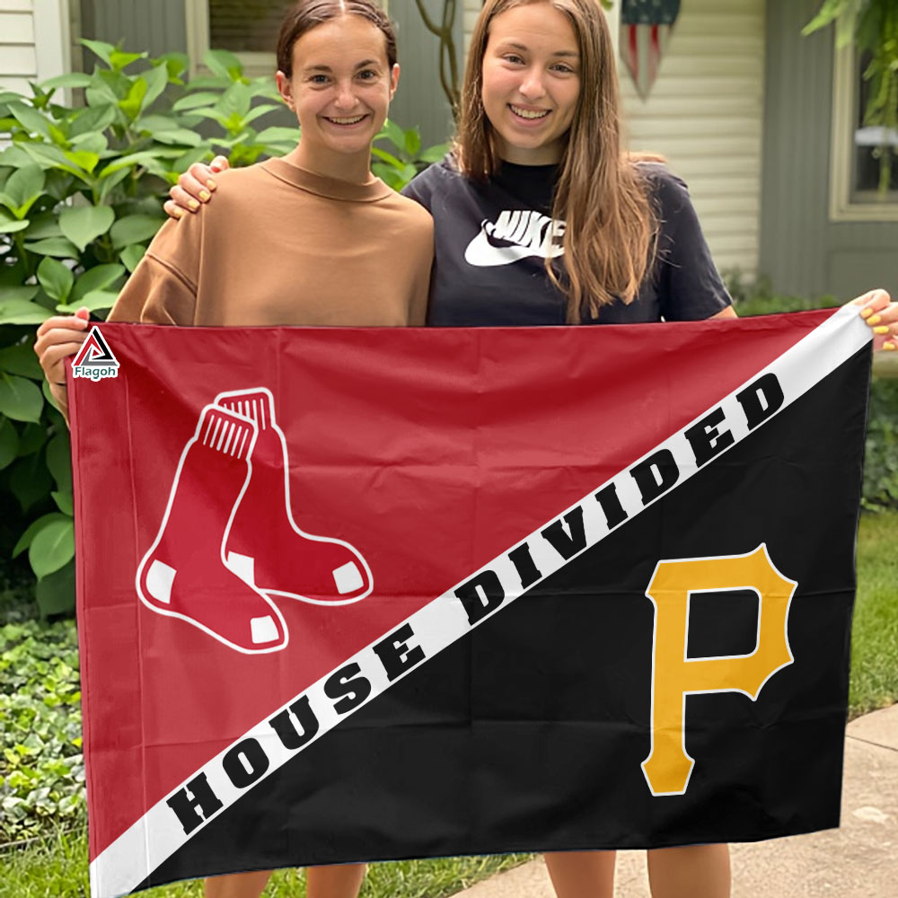 Red Sox vs Pirates House Divided Flag, MLB House Divided Flag - Image 4